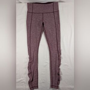 Lululemon Heathered Purple Ruched-Hem Leggings Size 6